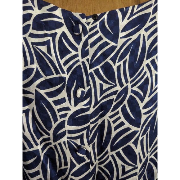 Maggie London by Jeannene Booher 100% Silk Blue Drop Waist Ruffle Hem Dress - Picture 3 of 11